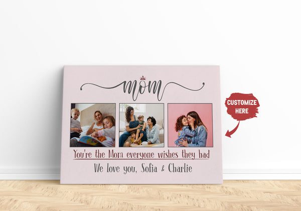 Mom Photo Collage Canvas| Custom Gift for Mom for Christmas Birthday Mother's Day Present from Daughter Son| JC843