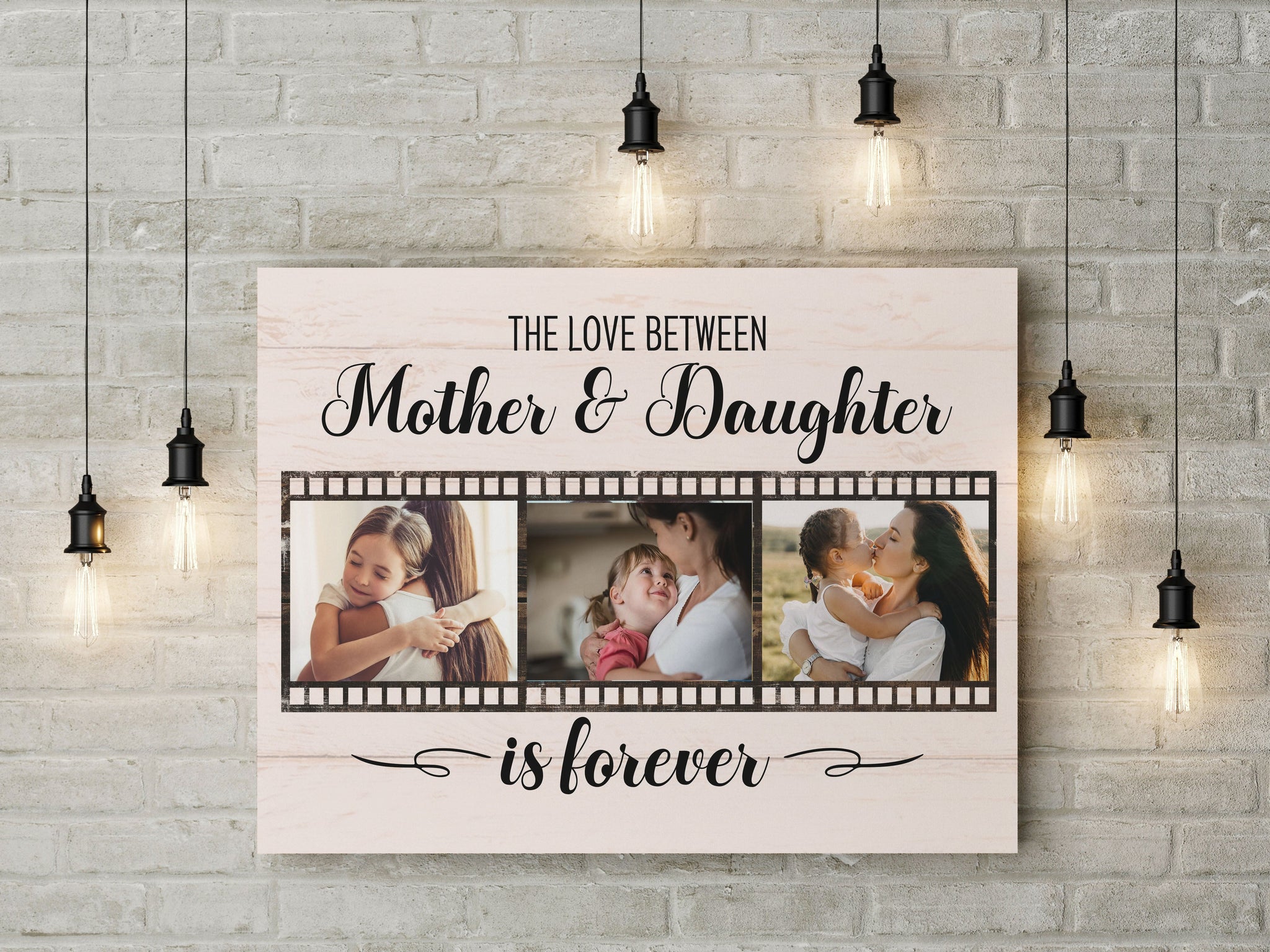 Mother & Daughter Personalized Canvas, The Love Is Forever, Custom Photo Collage Mother's Day Gift| N2480