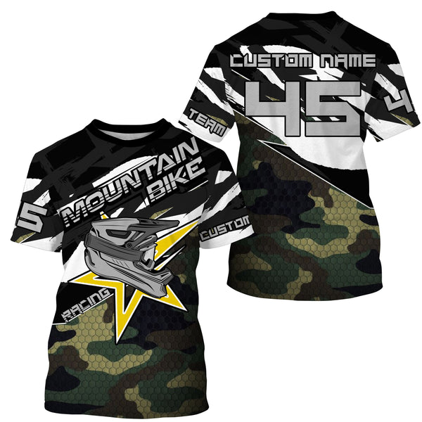 Camo mountain biking jersey Adult Kid cycling gear UPF30+ sun shirt Youth MTB motocross racewear| SLC134