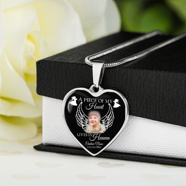 Memorial necklace, Mama of an angel, Footprints baby in heaven, Miscarriage jewelry, Infant gifts NNT49