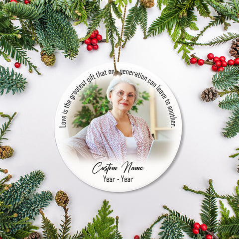 Memorial Ornament - Custom Image Ornament Memorial Gift Sympathy Christmas Ornament Remembrance Ornament For Deceased - In Loving Memory Ornament - JOR23