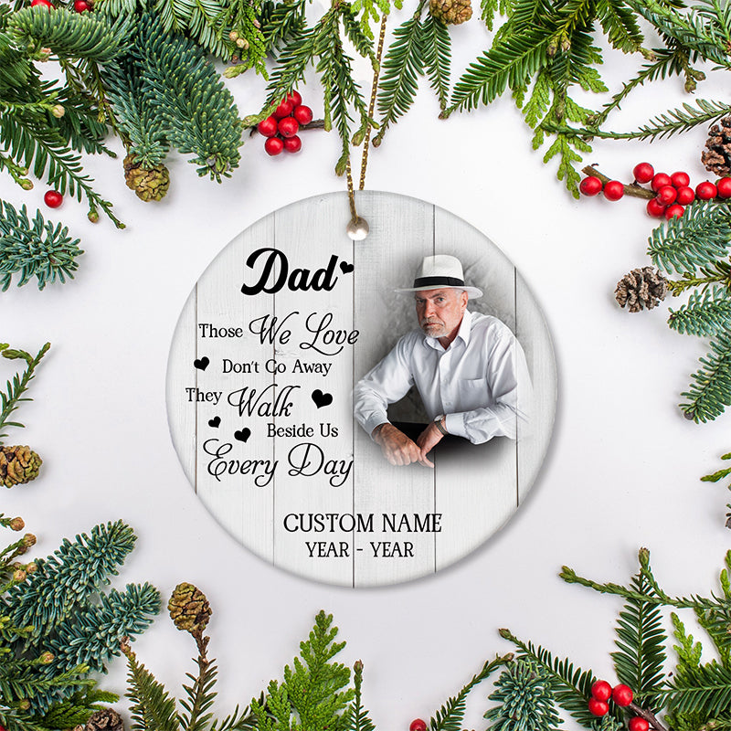 Dad Remembrance Christmas Ornament Personalized Angel Dad Memorial Gift For Loss Of Loved One Father ODT44