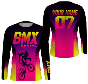 BMX racing jersey Custom gradient shirts UPF30+ freestyle off-road Cycling adult&kid racewear| SLC43