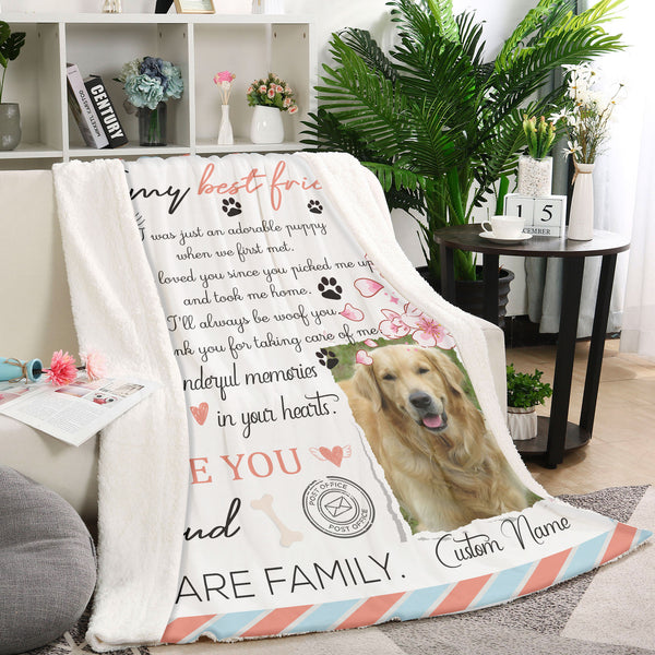 Personalized Dog Memorial Blanket| To My Bestfriend Fleece Blanket, Dog Remembrance, Dog Memory Gift, Sympathy Gift for Dog Owners, Dog Lover, Loss of Dog| JBD343