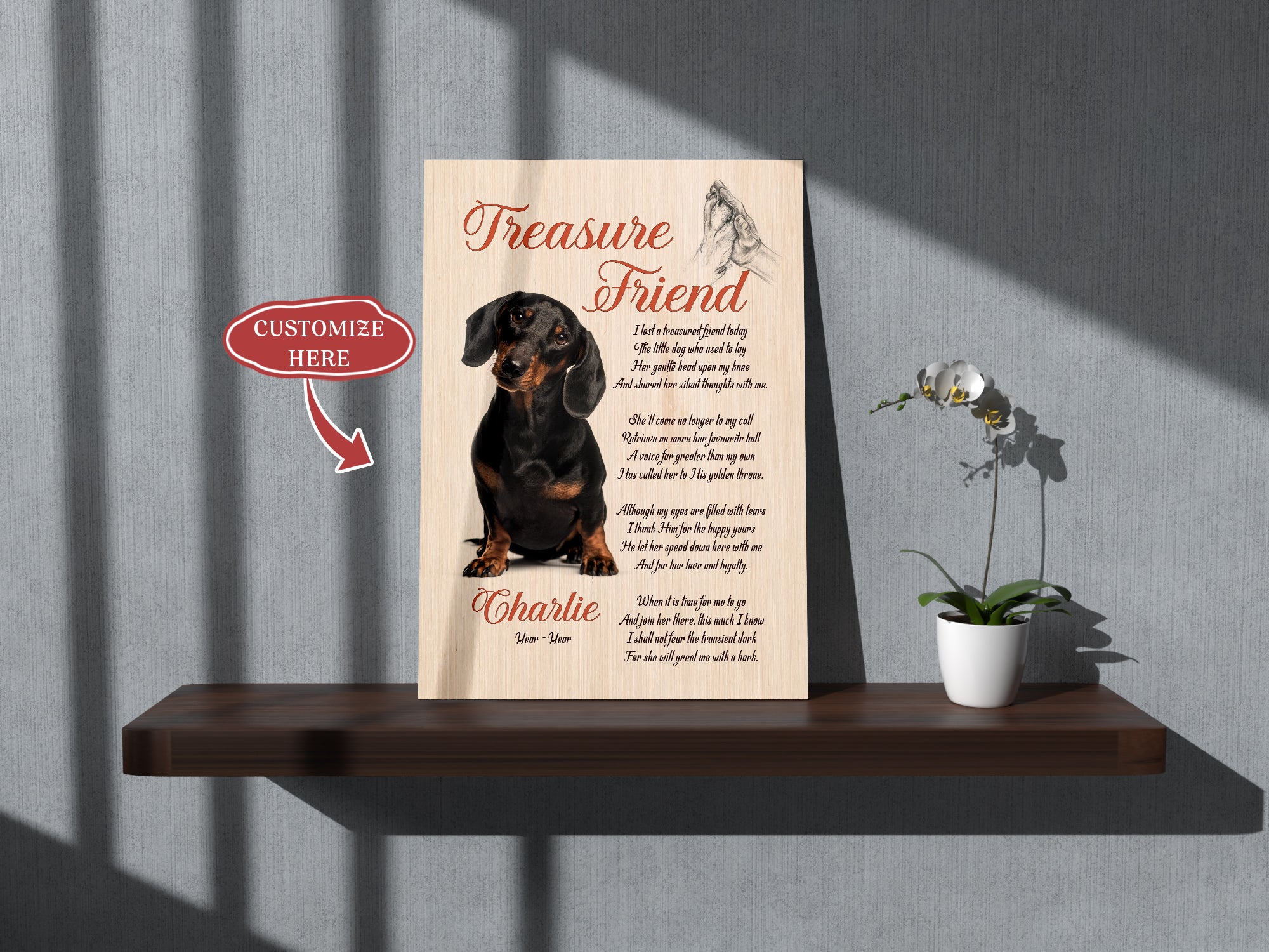 Personalized Dog Canvas, Dog Memorial Gift| Treasure Friend Wall Art - Dog Remembrance Gift, Dog Passing Away Gift, Sympathy Gift for Loss of Dog, Dog Owner, Pet Owner - JCD786