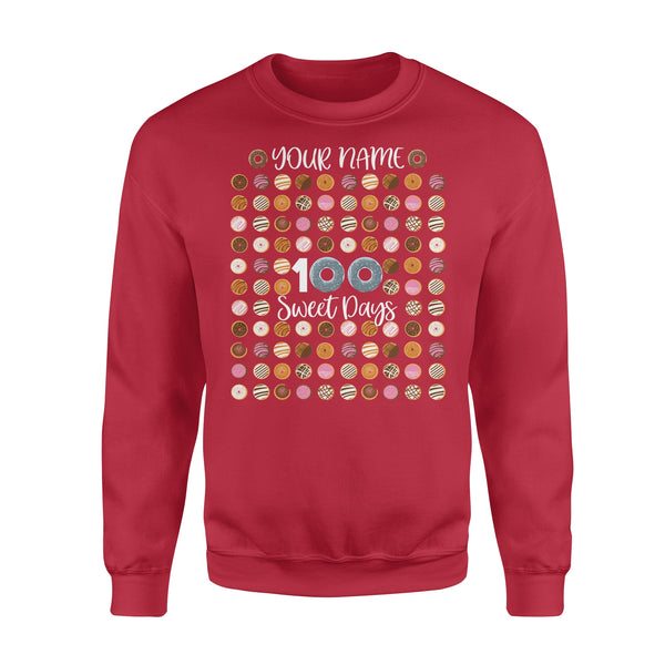 Custom shirt 100th day of school shirt, Happy 100th Day, 100 sweet days D02 NQS1266 - Standard Crew Neck Sweatshirt