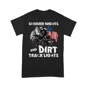 Dirt Bike Men T-shirt - Summer Nights Dirt Track Lights - Cool Extreme Motocross Biker Tee, Off-road Dirt Racing| NMS201 A01