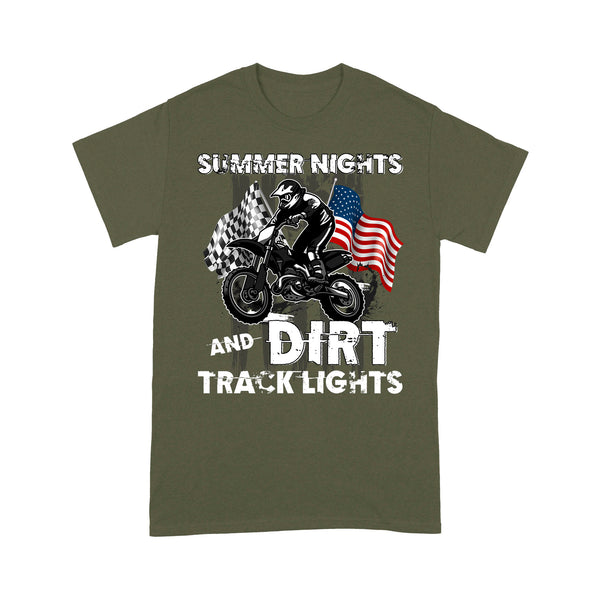 Dirt Bike Men T-shirt - Summer Nights Dirt Track Lights - Cool Extreme Motocross Biker Tee, Off-road Dirt Racing| NMS201 A01