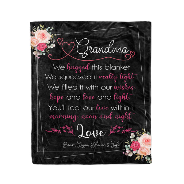 Personalized Grandkids to Grandma blanket Gifts for Nana Grandma - FSD1369D02