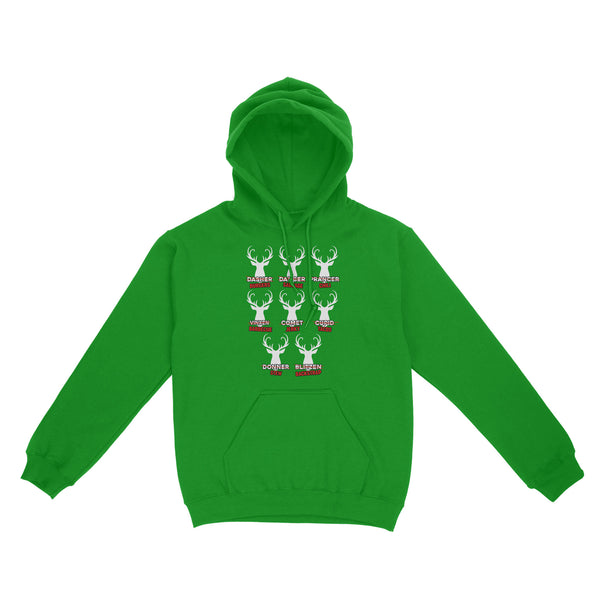 Funny Christmas Reindeer Hunter Shirt, Deer Hunter Gift D02 NQS2460 Standard Hoodie