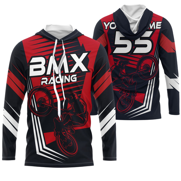 Red BMX racing jersey UPF30+ extreme shirt Adult Cycling gear biking clothes for kids| SLC104