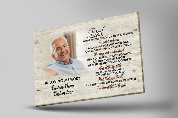 Dad Remembrance Personalized Canvas, Missing Dad Father's Day in Heaven, Sympathy Gift Loss of Father| N2596