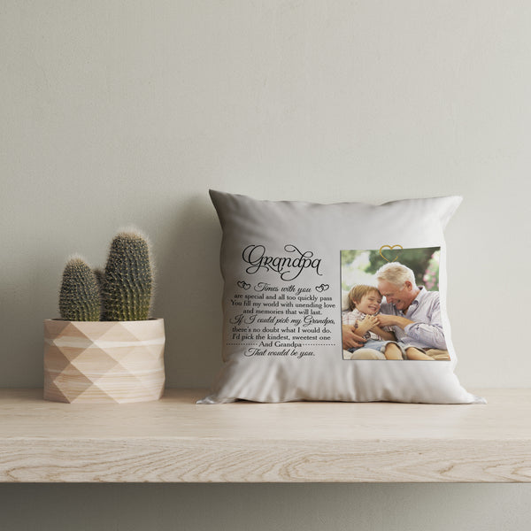 Grandpa Personalized Pillow (Insert Included) Custom Father's Day Gift for Best Papa Ever 1-side Print| NPL48