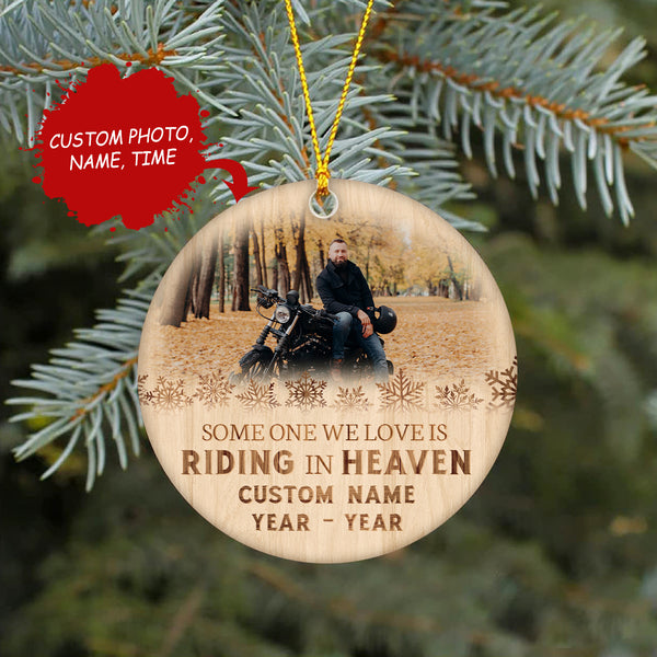 Biker In Heaven Ornament Personalized Memorial Christmas Ornament Remembrance Gift For Loss Of Dad ODT66