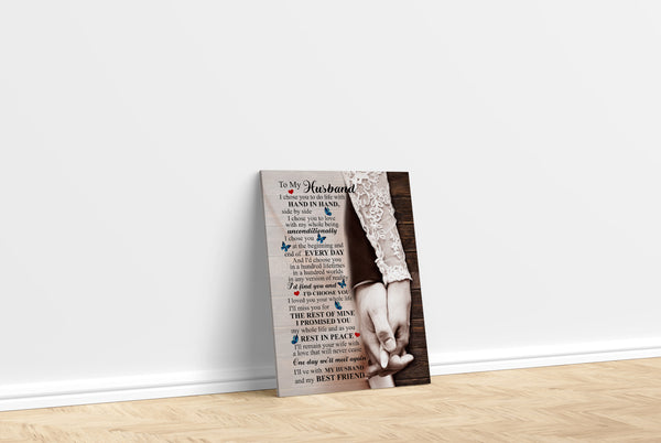 Husband Memorial Canvas| To My Husband in Heaven| I Chose You| Memorial Gift for Loss of Husband| Husband Remembrance| Sympathy Gift for a Widow, Grieving Wife| Bereavement| N1939 Myfihu