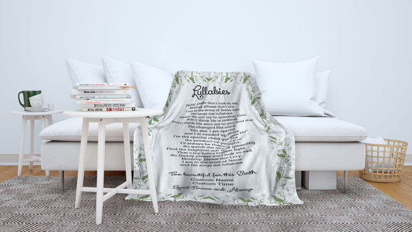 Baby Memorial Blanket| Too Beautiful For This Earth - Custom Blanket Memorial Gift Sympathy Blanket for Loss of Baby, Stillborn Loss, Infant Loss, Miscarriage| Baby Memory Blanket| JB224