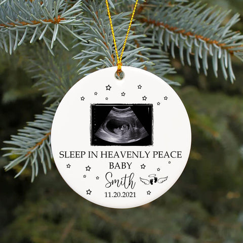 Miscarriage Memorial Ornament - Custom Sonogram Picture, Remembrance for Loss of A Baby, Pregnancy Loss Sympathy Gift, Stillbirth Bereavement| NOM58