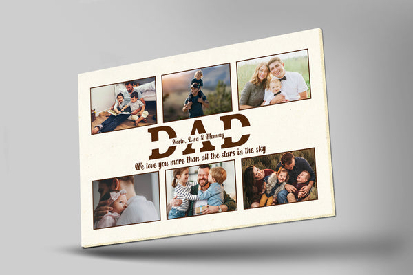 Personalized Dad Canvas from Daughter Son| We Love You| Father's Day Gift for Dad, Father, Husband| JC898