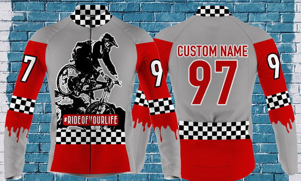 Ride Of Your Life custom mens Cycling jersey checkered flag shirt off-road racing gear| SLC19