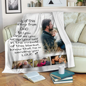 Dad Memorial Blanket, Personalized Dad Sympathy Blanket Throw, Memorial Gift for Loss of Father N2726