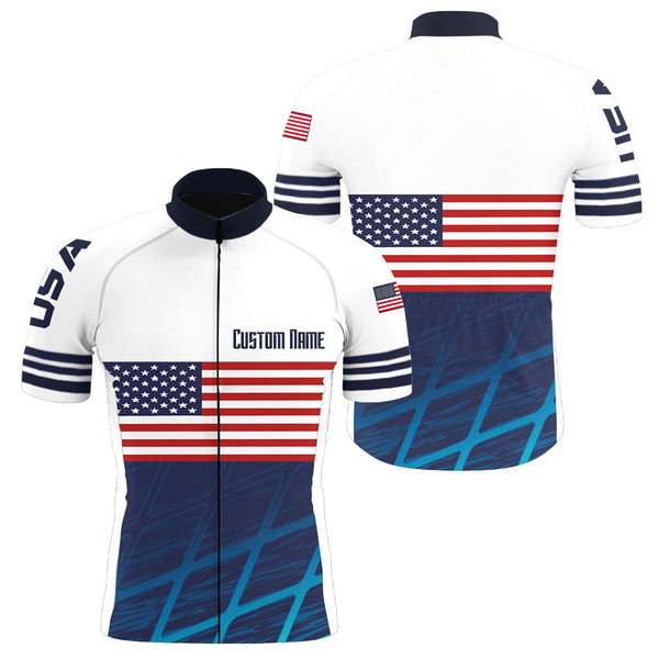 American cycling jersey Men Women UPF50+ USA cycle gear with 3 pockets MTB BMX mountain bike shirt| SLC166