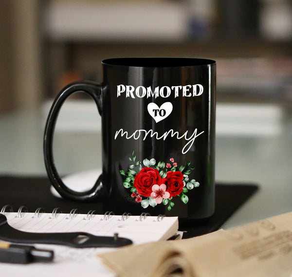 Mug for Mom - Promoted to Mommy Coffee Mug, Mother's Day Gift for Mom Grandma Stepmom from Daughter Son, Happy Mother’s Day, Gifts for Mom| AP556