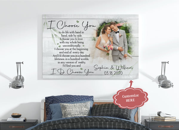 Customized Canvas for Couple| I Choose You| Personalized  Gifts for Him for Her| Best Anniversary Wall  Art for Him| Gifts for Lover| Wedding Gifts  on Valentine’s Day, Christmas, Birthday CP203 Myhifu