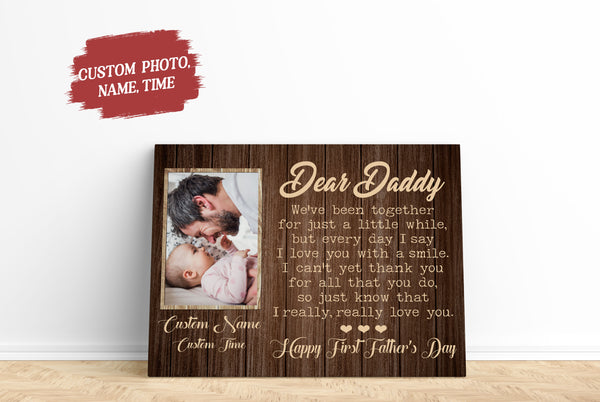 First Father's Day Canvas for New Dad| Custom Gift from Baby for Father, Expecting Dad, 1st Time Dad| JC867