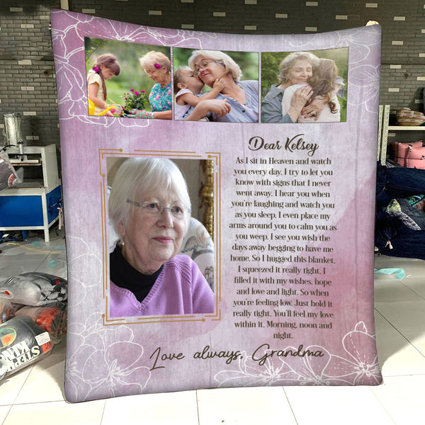 Memorial Blanket| As I Sit In Heaven - Custom Letter Blanket | Meaningful Remembrance Fleece Throw, Sympathy Gift | T552