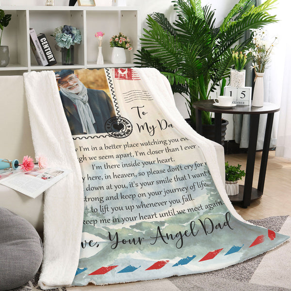 Memorial Blanket Personalized | I'm In A Better Place Blanket| Mountain Style, Memorial Gift, Sympathy Blanket| T1150