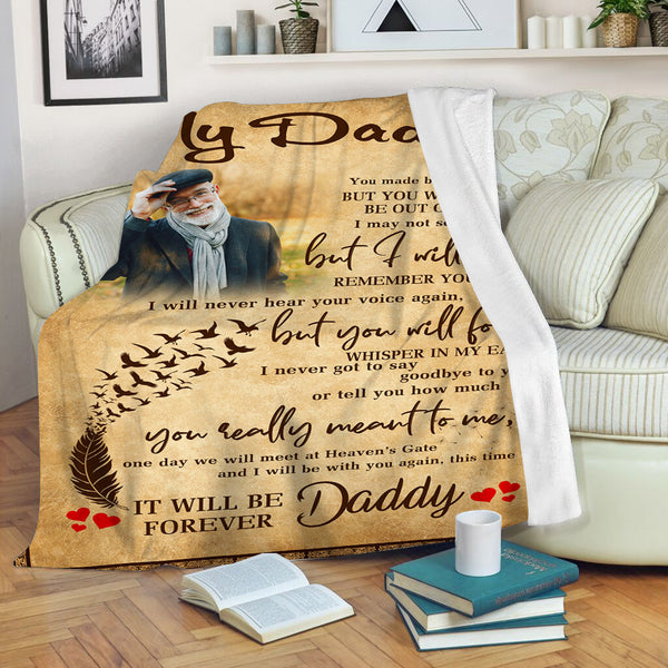 My Daddy Blanket| Personalized Dad Blanket with Picture| Dad Gift| Sentimental Gift for Dad on Christmas, Birthday, Father's Day JB191