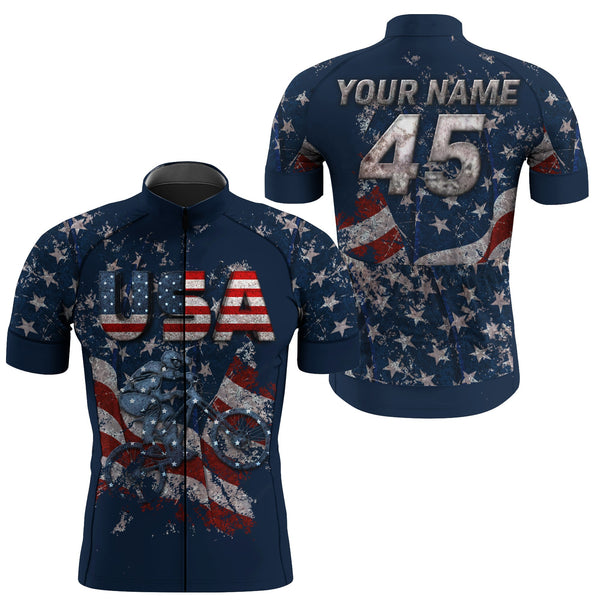 Custom Mens American cycling jersey Anti-UV USA team MTB BMX racing shirt Bicycling cycle gear| SLC68