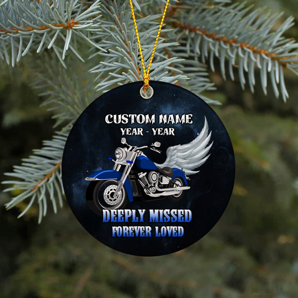 Motorcycle Memorial Ornament - Riding In Heaven Ornament Sympathy Gift For Loss Of Biker Dad Brother ODT98