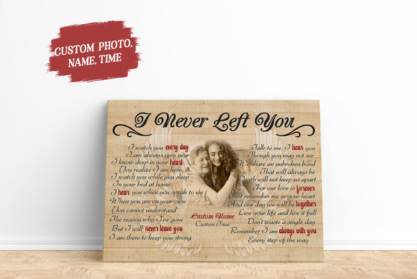 I Never Left You Canvas Memorial Gifts Personalized Sympathy Gift for Loss of Loved One, Memorial Canvas VTQ01