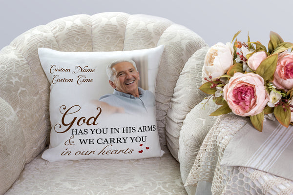 Personalized Memorial Gift for Loss of Loved One| Carry You In Heart Throw Pillow Sympathy Gift| JPL93