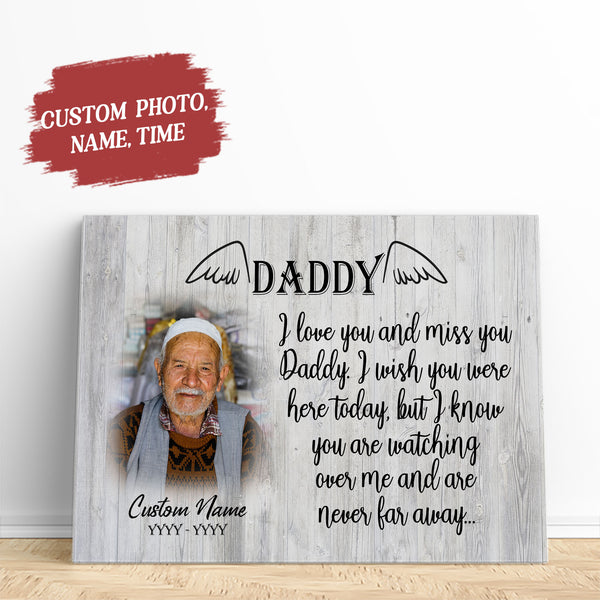 Dad remembrance canvas - Personalized bereavement picture frame, sympathy loss gift for father CNT02