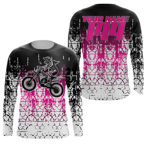 Adult&Kid custom Motocross jersey UPF30+ MX racing biker girl womens off-road dirt bike racewear| NMS925