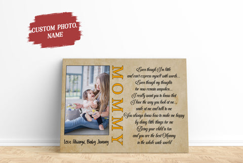 New Mom Canvas Custom Baby Photo, Best Mommy Ever, First Mother's Day Gift, 1st Time Mother Canvas| N2470