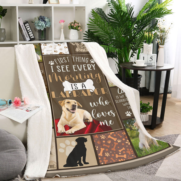 Labrador Retriever Fleece Blanket| I See Every Morning Is Labrador Retriever Lover Gift for Lab Mom Lab Dad JBD352