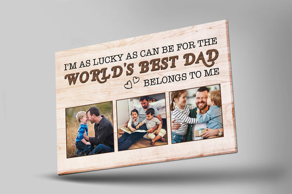 Personalized Dad Photo Collage Canvas| Father's Day Gift for Dad, Father, Husband, Dad Birthday Gift| JC893