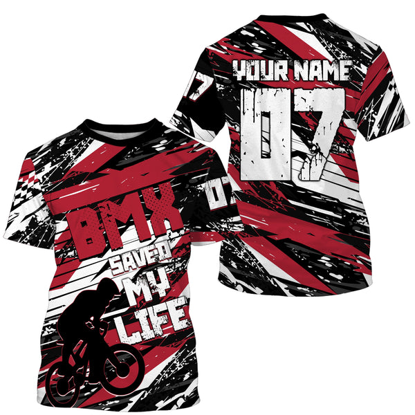 BMX saved my life Red BMX custom jerseys UPF30+ Off-road shirt Cycling gear BMX clothing youth| SLC84