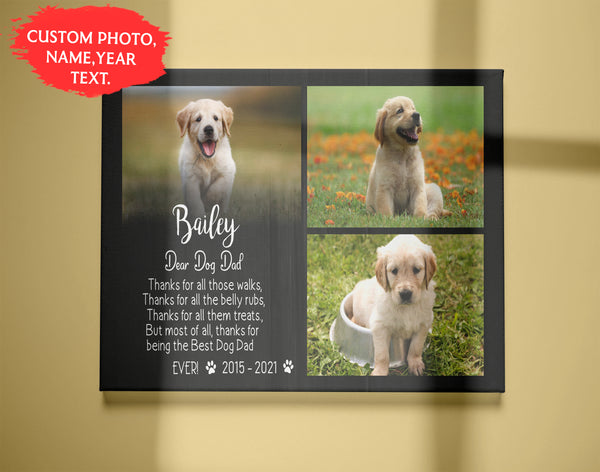 Personalized Canvas| Pet Loss Memorial| Custom Photo Collage| Pet Remembrance, Loss of Dog, Loss of Cat Sympathy Gift for Pet Owners, Paw Friend| N1923 Myfihu