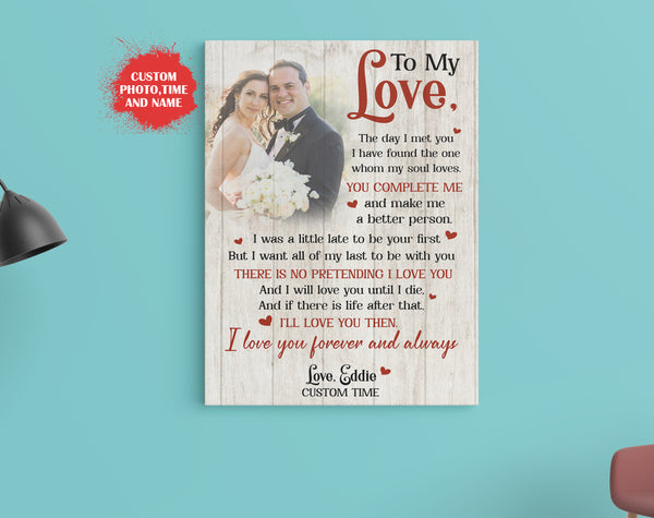 Personalized Canvas I Love You Always & Forever Wall Art| Anniversary Canvas Gift for Husband and Wife on Birthday Christmas Anniversary Gift for Him or Her JC581 Myfihu