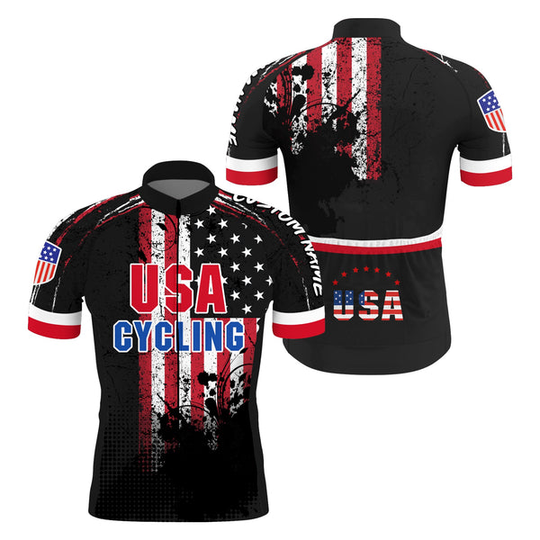 American flag bike jersey with 3 pockets UPF50+ Men & Women cycling jersey MTB BMX cycle gear| SLC159