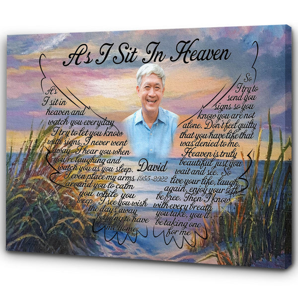 Personalized Memorial Canvas for Loss of Loved OneSympathy Gifts for Loss of Father Brother Granpa VQT95