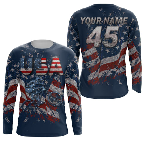 American BMX racing cycling jersey Custom UPF30+ MTB riding shirt Adult&Kid extreme enduro racewear| SLC69