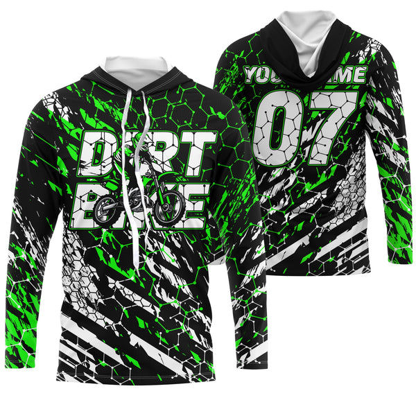 Custom dirt bike jersey UPF30+ kid mens womens green motocross racing off-road motorcycle racewear NMS946