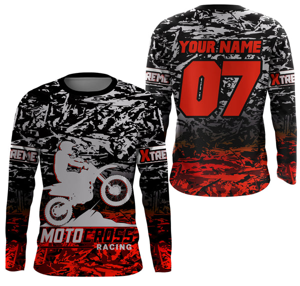 Custom camo motocross jersey UV Protect kid&adult dirt bike extreme MX racing off-road long sleeve| NMS888