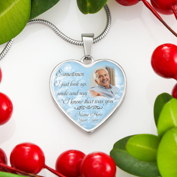 Customized Memorial necklace with photo| I know that was you| Rememberance jewelry gift for loss NNT29