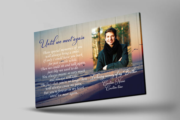 Loss of Brother Gift Memorial Personalized Picture Canvas| Sunset Sympathy Gift | Brother Remembrance| Memorial Gift| Bereavement Condolence Keepsake Grieving Gift| T806